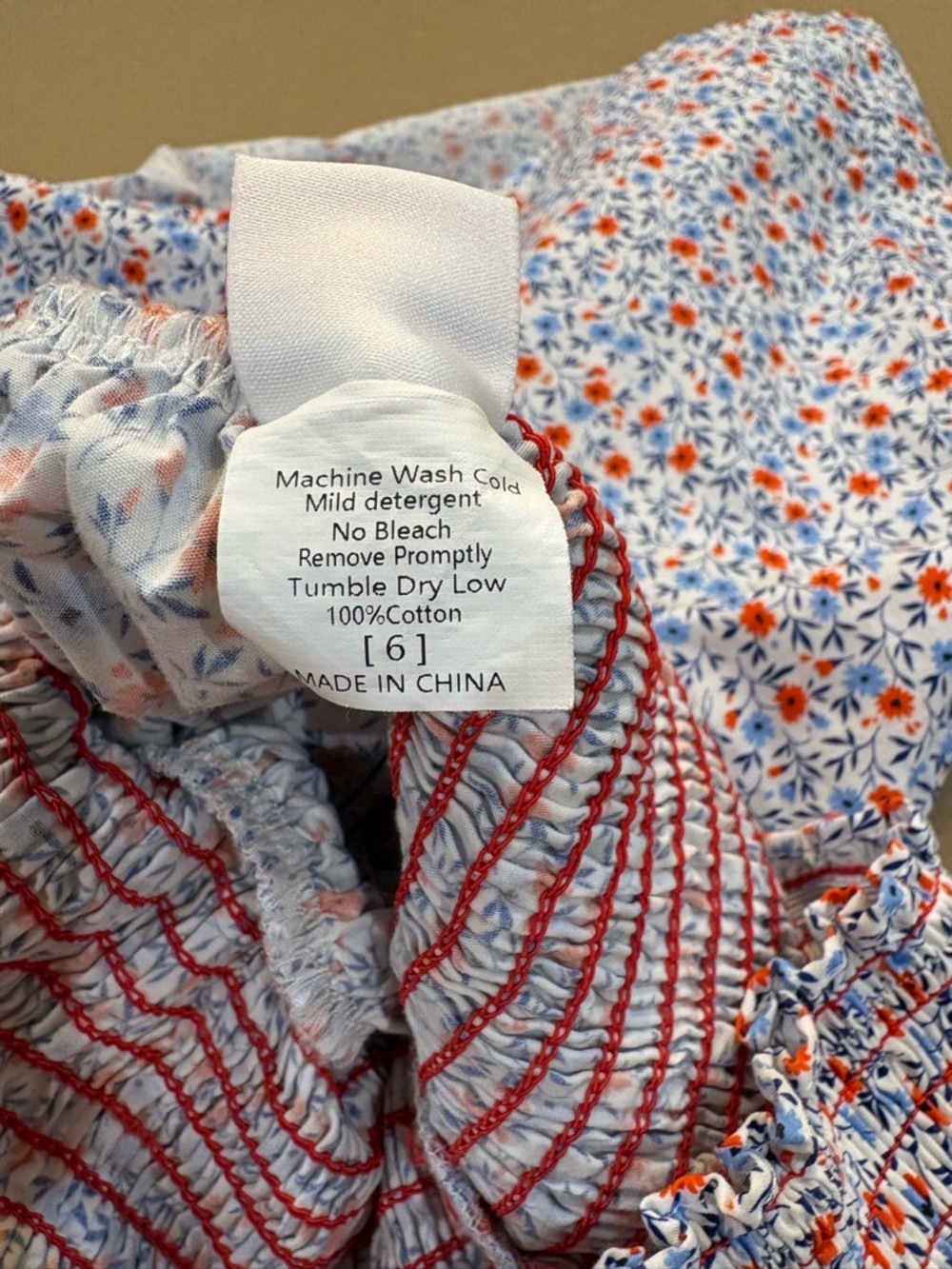 Stitchy Fish Freedom Blooms Red & Blue Floral Print Dress Size 6 - Picture 7 of 7